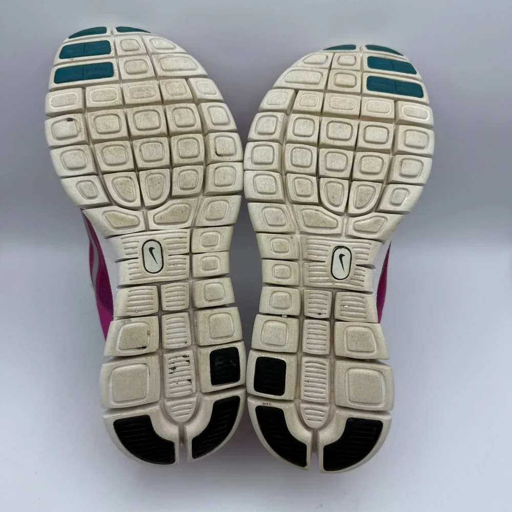 Nike Free Run 3 Running Shoes‎ Pink Teal Athletic Sneakers Kids Size 7Y